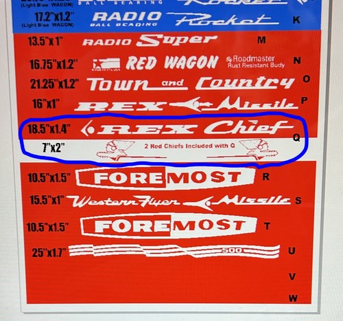 Red wagon decal set - red, for
